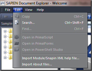 Import Module/Snapin XML help file