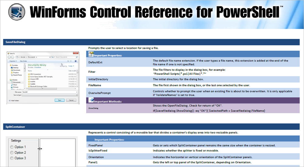 WinForms Control Reference screenshot