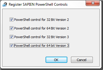 register the dependent PowerShell controls