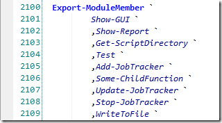 Imported functions list