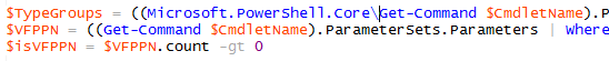 PowerShell Studio recognizes it and colors it blue