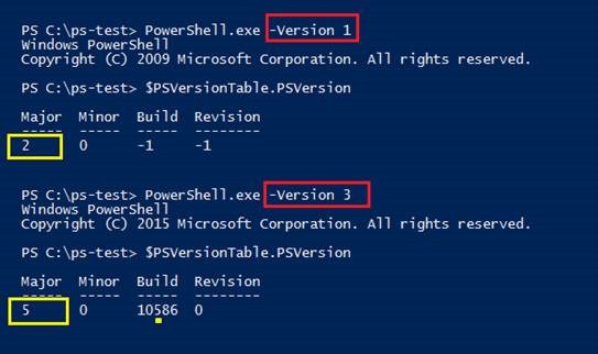 To find all installed versions of Windows PowerShell, run PowerShell.exe with its Version parameter