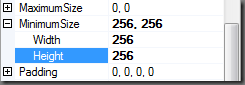 Setting Minimum Size