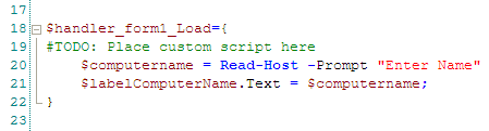 Load Event Script Block: initialize your controls
