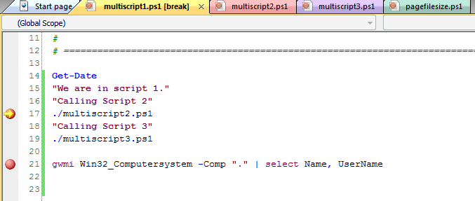 the debugger will pace through your files and stop at your breakpoints