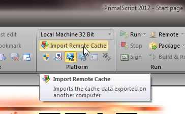 Import remote cache in PrimalScript