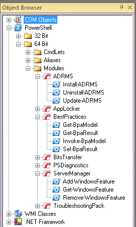 PowerShell part of the object browser