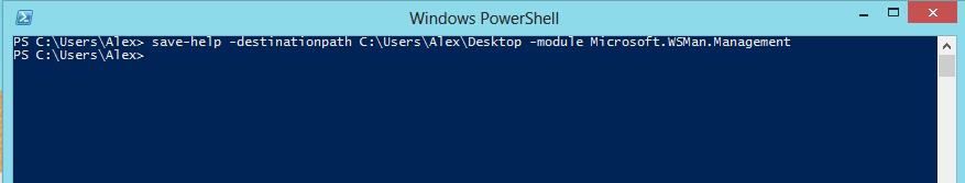 Windows PowerShell console: Save-help