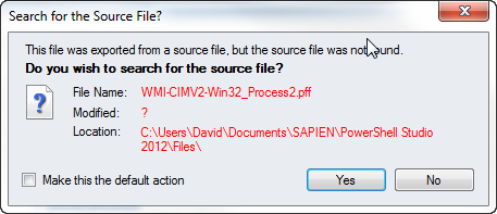 Search for the Source File