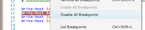 disable all breakpoints