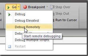 Go –> Debug Remotely