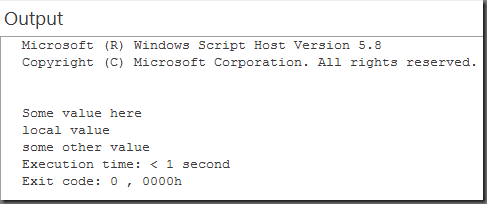 VBScript output