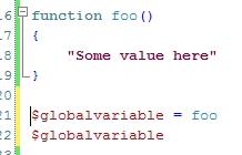 setting a variable from a child context: use a return value of a function