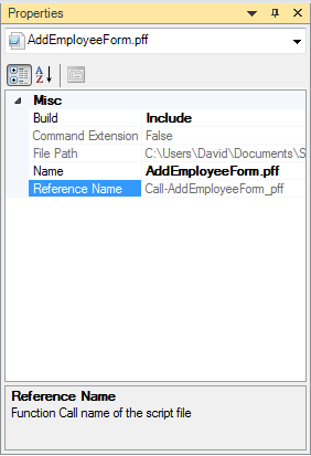 Reference Name in Property Panel