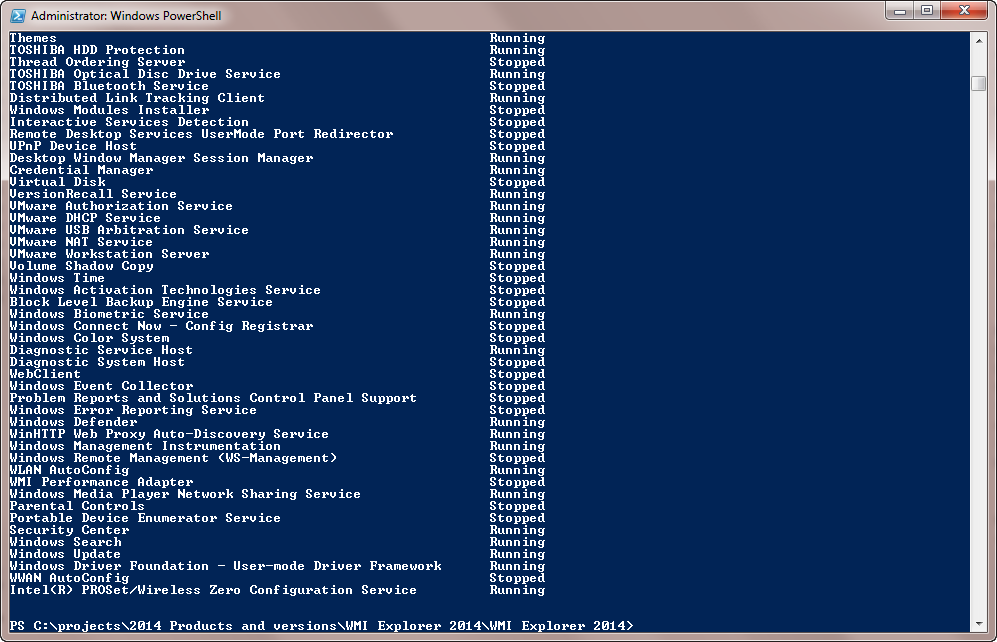 launch a new instance of PowerShell and submit the appropriate command to query the classes or properties