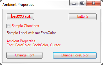 Form with default properties on child controls
