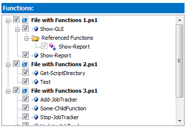 Functions: nodes for files and functions