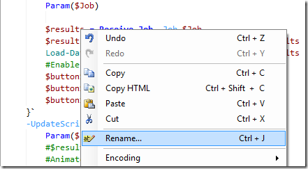 select Rename… from the menu