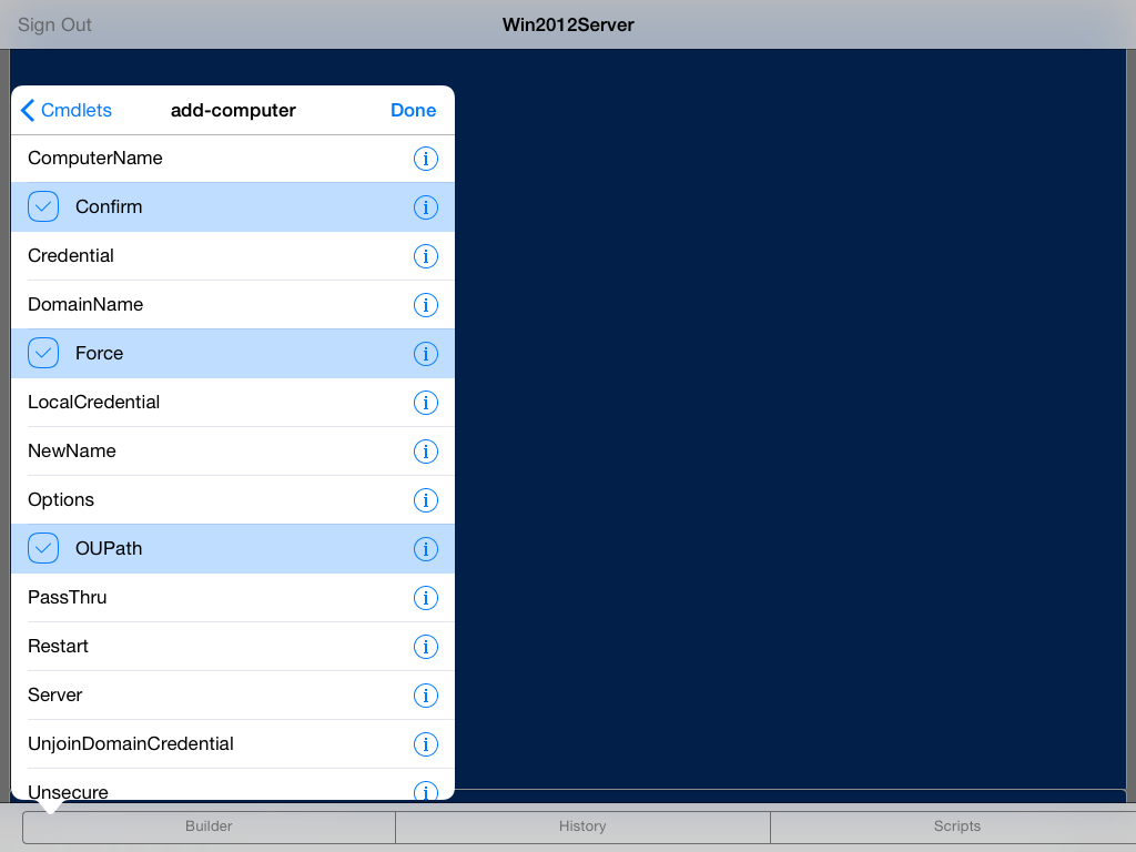 Tap on as many parameters as you want to use