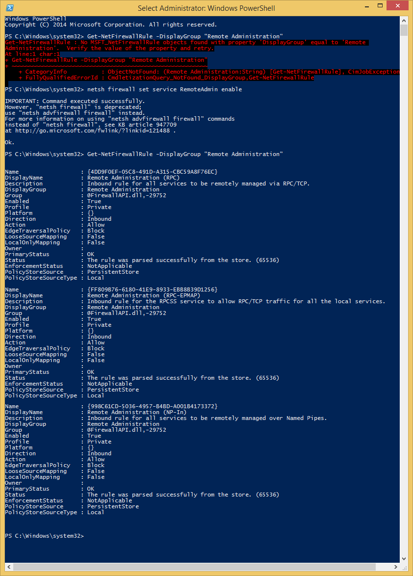 netsh firewall as opposed to Set-NetFirewallRule