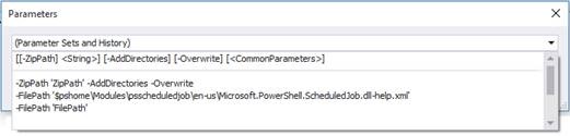 Parameter set history