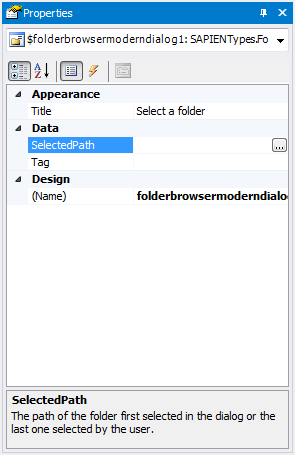 new FolderBrowserModernDialog properties
