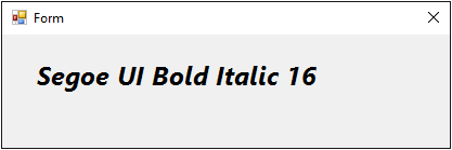 set the Font property to a string with the Font name, size, and style