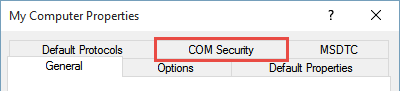 COM Security tab