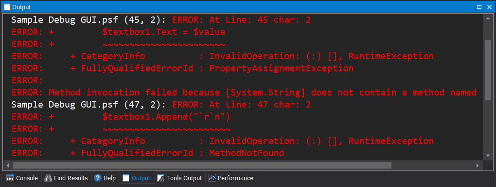 Output Errors